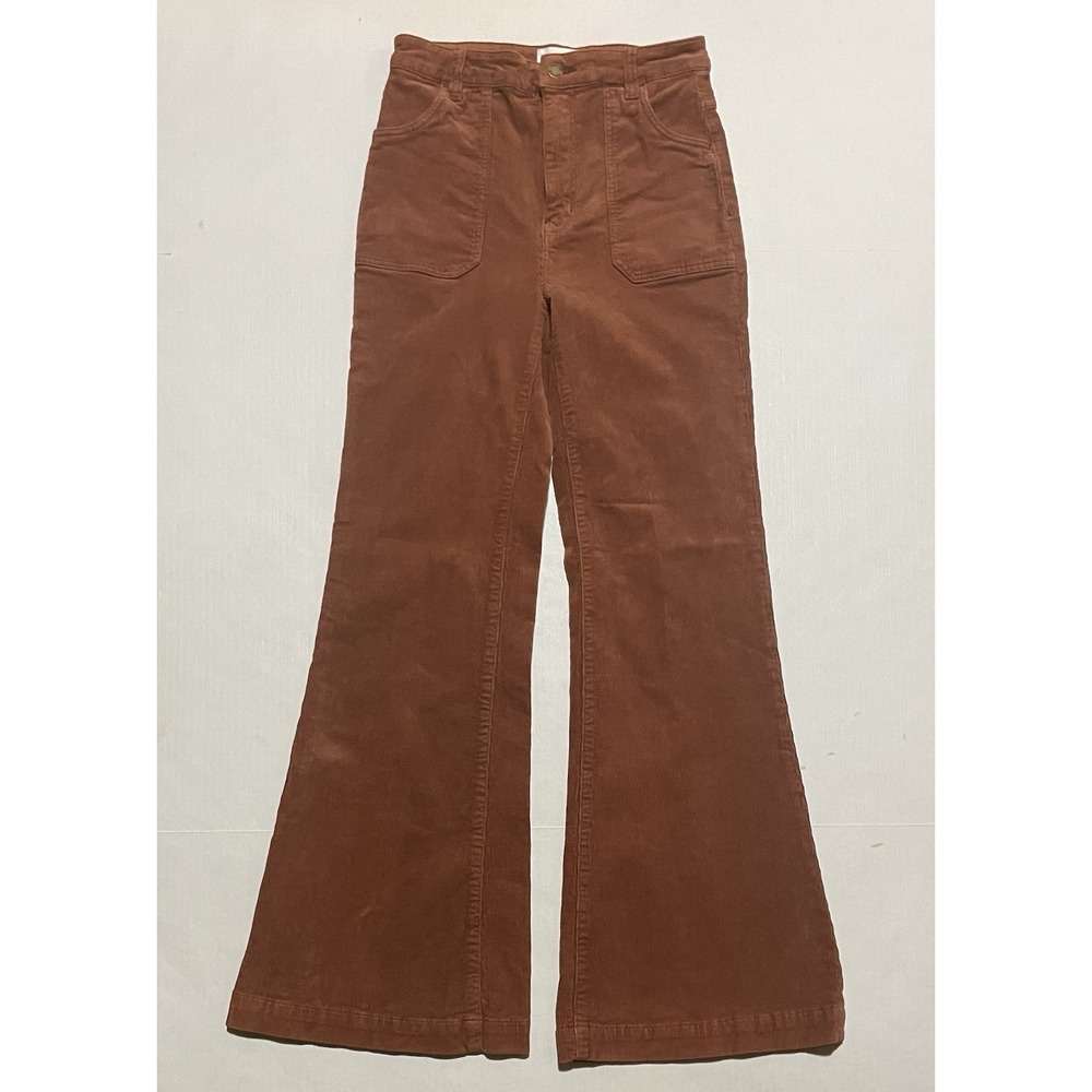 Rolla's Eastcoast Flare Corduroy Pants Orange Women's Size 27 X 31 High Rise